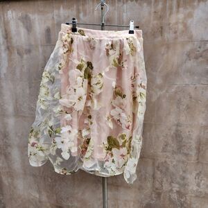 Morning lavender sheer floral skirt